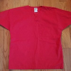 Red Scrub Top